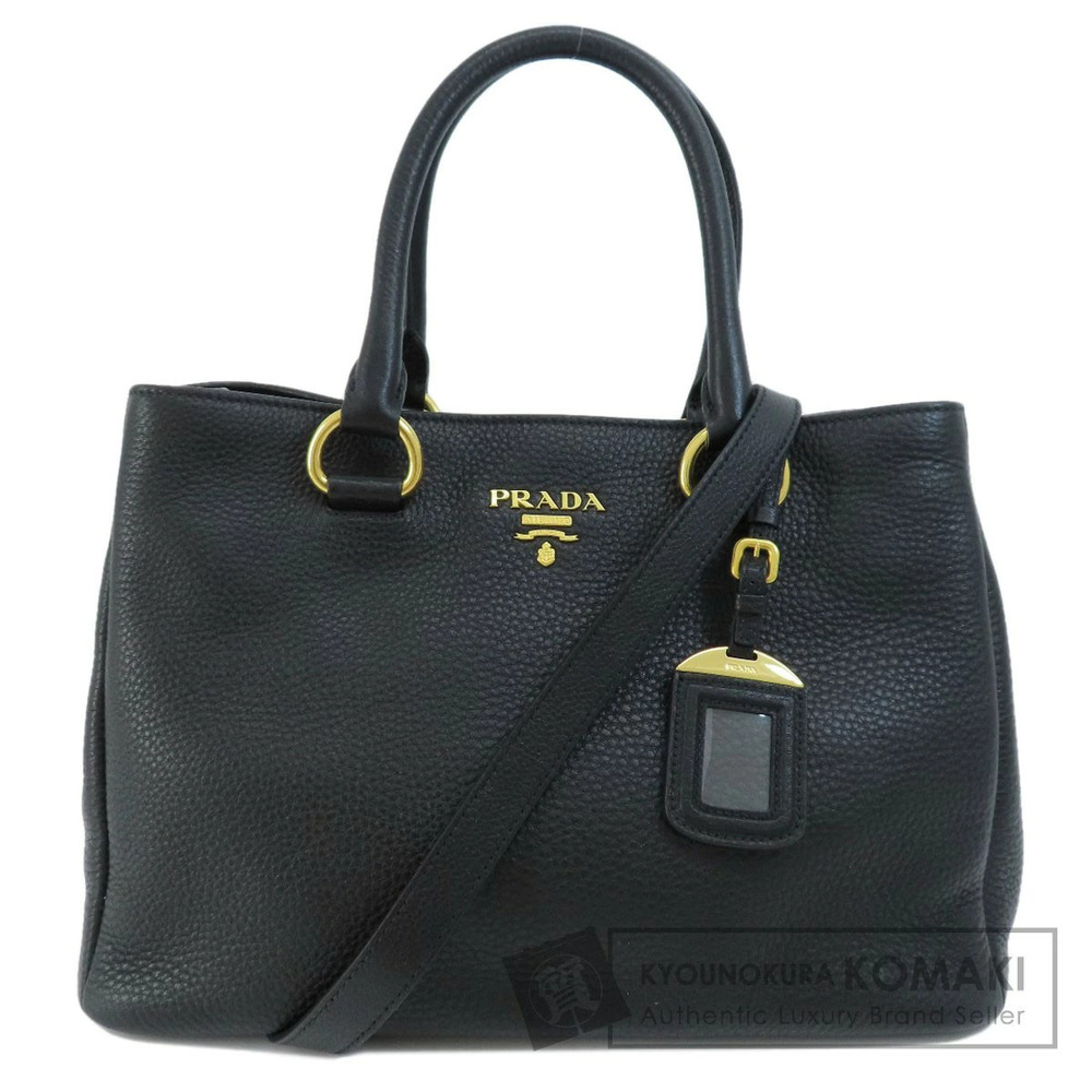 Prada Vitello Phenix leather tote bag black